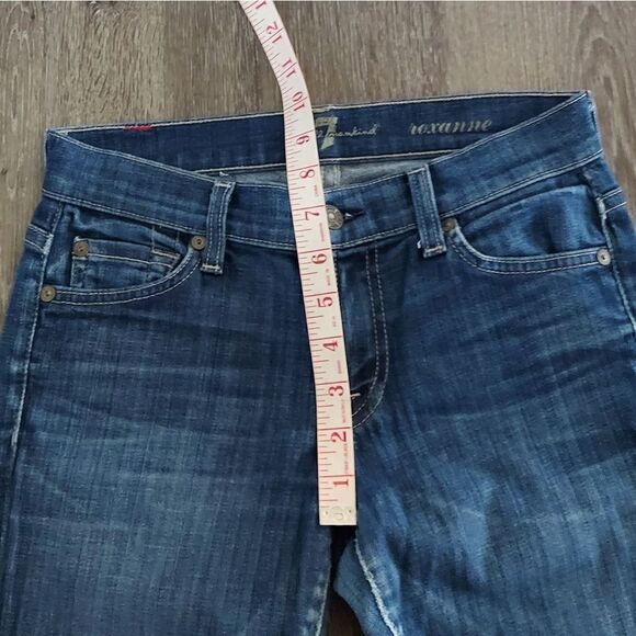 7 For All Mankind Roxanne Mid Rise Raw Hem Jeans Size 24 - Picture 8 of 9